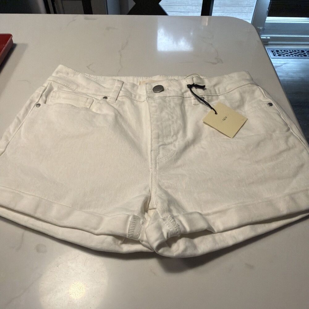 TGLA Youth Denim Cuffed White Jean Shorts Size Youth 14